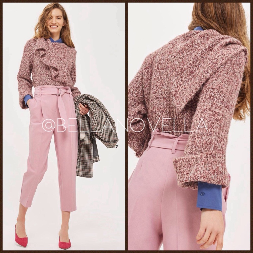 TOPSHOP PINK LOFTY ENVELOPE NECK SWEATER sz 8 US - Picture 5 of 9